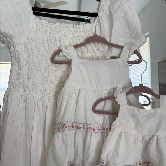 Matching White Dress Set with Floral Accents - Picture 2 of 5